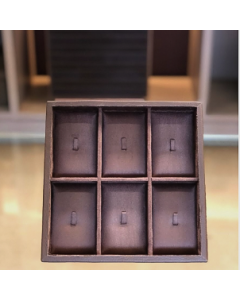  Bandeja de Joias - 22x22 - Externo Couro LN Café  - Interno Camurça Tostini