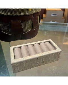 Porta anéis ( base em couro) -  14x6x4 cm