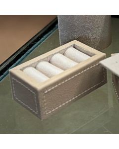 Porta Anel ( base em couro ) - 10x6x4 cm 