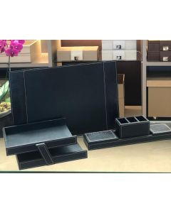 Conjunto Escritório - 4 Peças - Em Couro Natural e Sintético