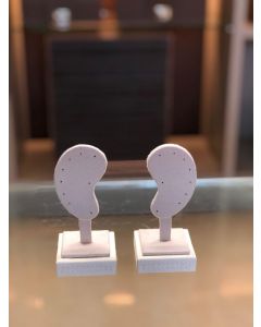 Porta brinco Orelha par (base em couro) - 6x6x13 cm