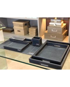 Conjunto Escritório - 6 Peças - Externo e Interno Couro Vuolo Preto - Bordados 04