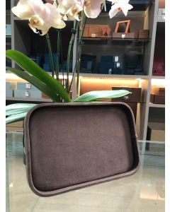 Bandeja de Atendimento Oval - 30x20x3 - Externo e Interno Camurça Tostini